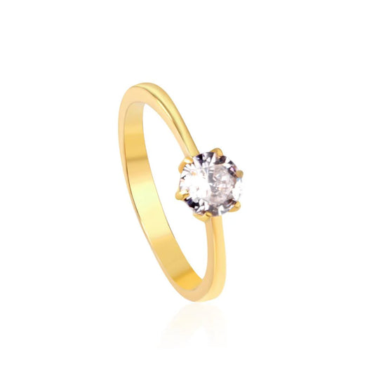 Crystal Solitaire Engagement Ring